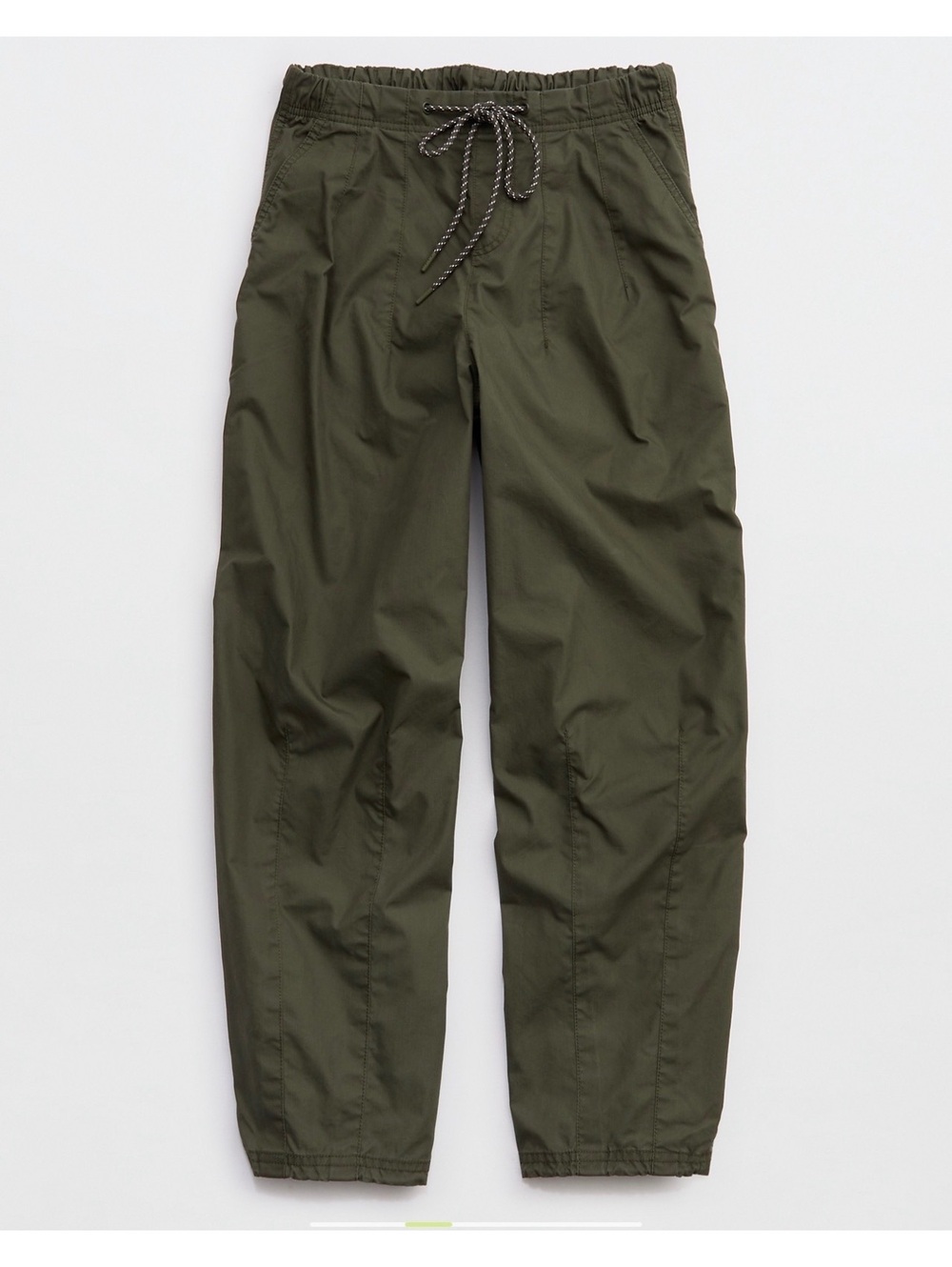 Aerie OFFLINE Twill Seeker Pants Womens L Olive Green Wide Leg Barrel Utility